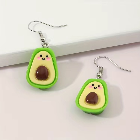 Cartoon Avocado Earrings - Picture 4 of 5